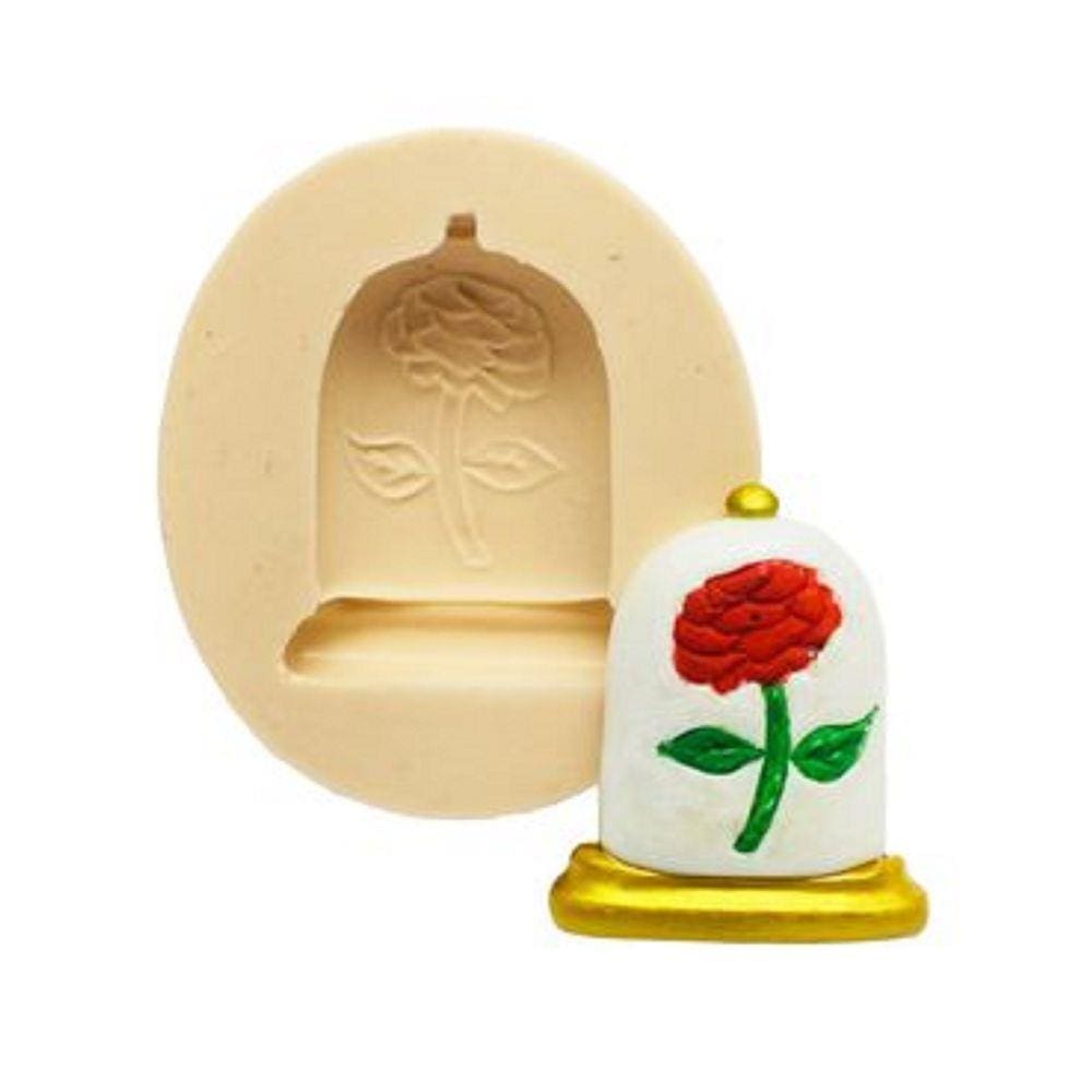 Molde De Silicone Rosa, Bela E A Fera