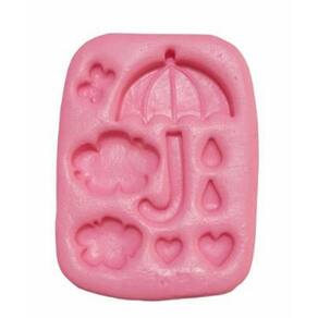 Molde De Silicone Chuva De Amor, Nuvem, Guarda Chuva