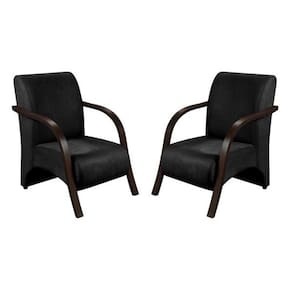 Kit com 2 Poltronas Decorativas de 1 Lugar Braço Madeira Vênus D Salla Suede