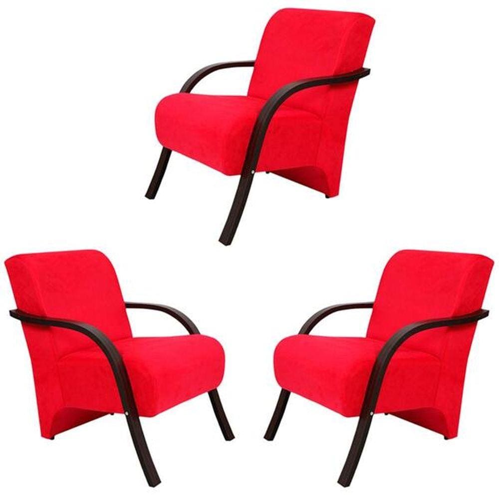 Kit 3 Poltronas Decorativas 1 Lugar Santa Rita