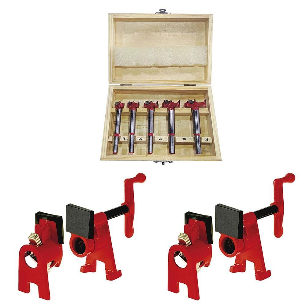 Kit 2 Pipe Clamp + Kit Com 5 Broca Forstner de Vídea -CHARBS