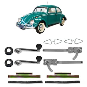 Kit Máquina Vidro Manual Borboleta Suporte Fusca 1956 A 1970