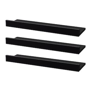 Kit 3 Prateleiras Porta Quadros 70 x 10cm Preta Suporte Invisível