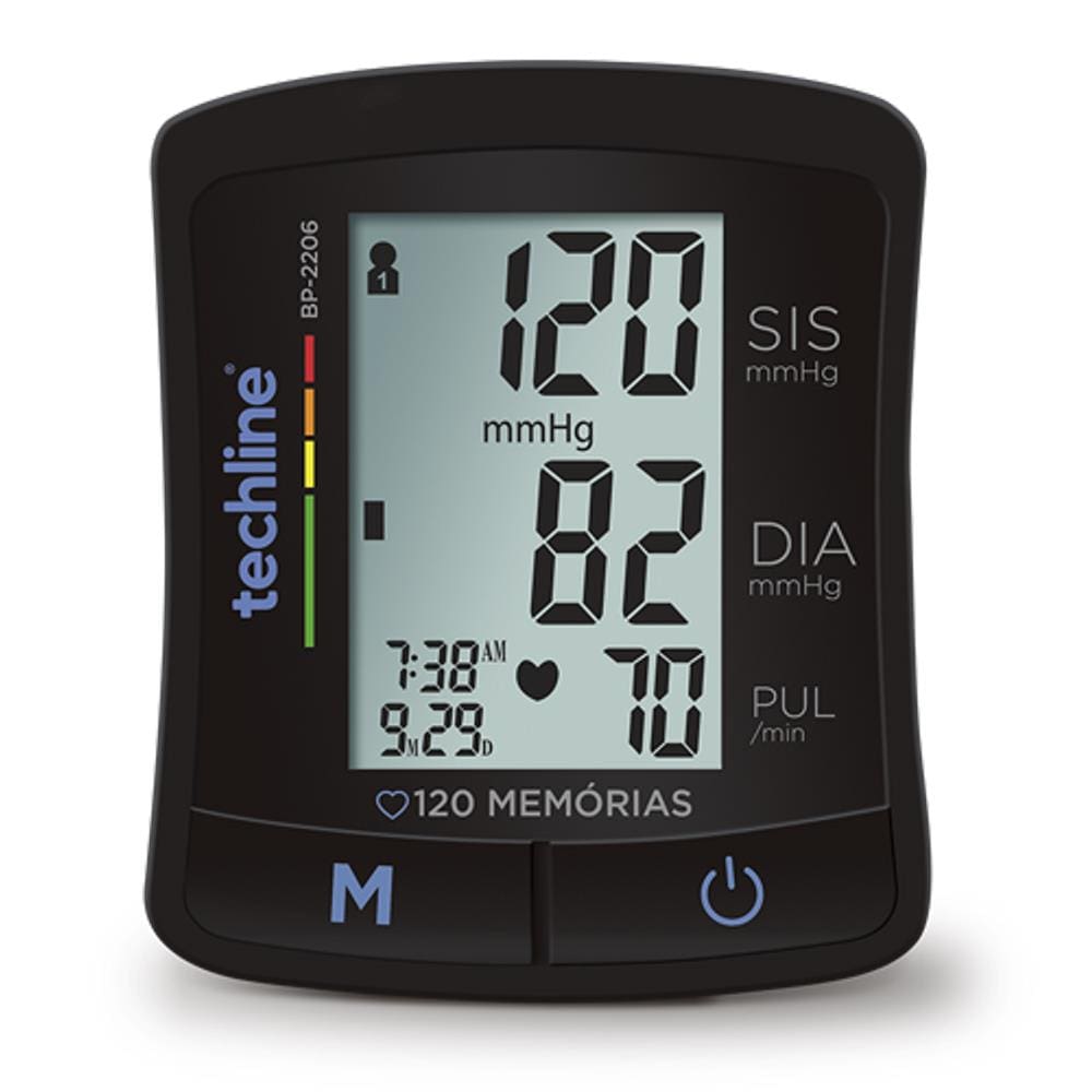 Aparelho Monitor De Pressão Arterial Digital De Pulso Bp2206 Techline