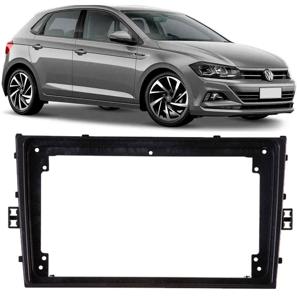 Moldura De Painel 2 Din 9” Polegadas Vw Novo Polo 2017 2018 2019 2020