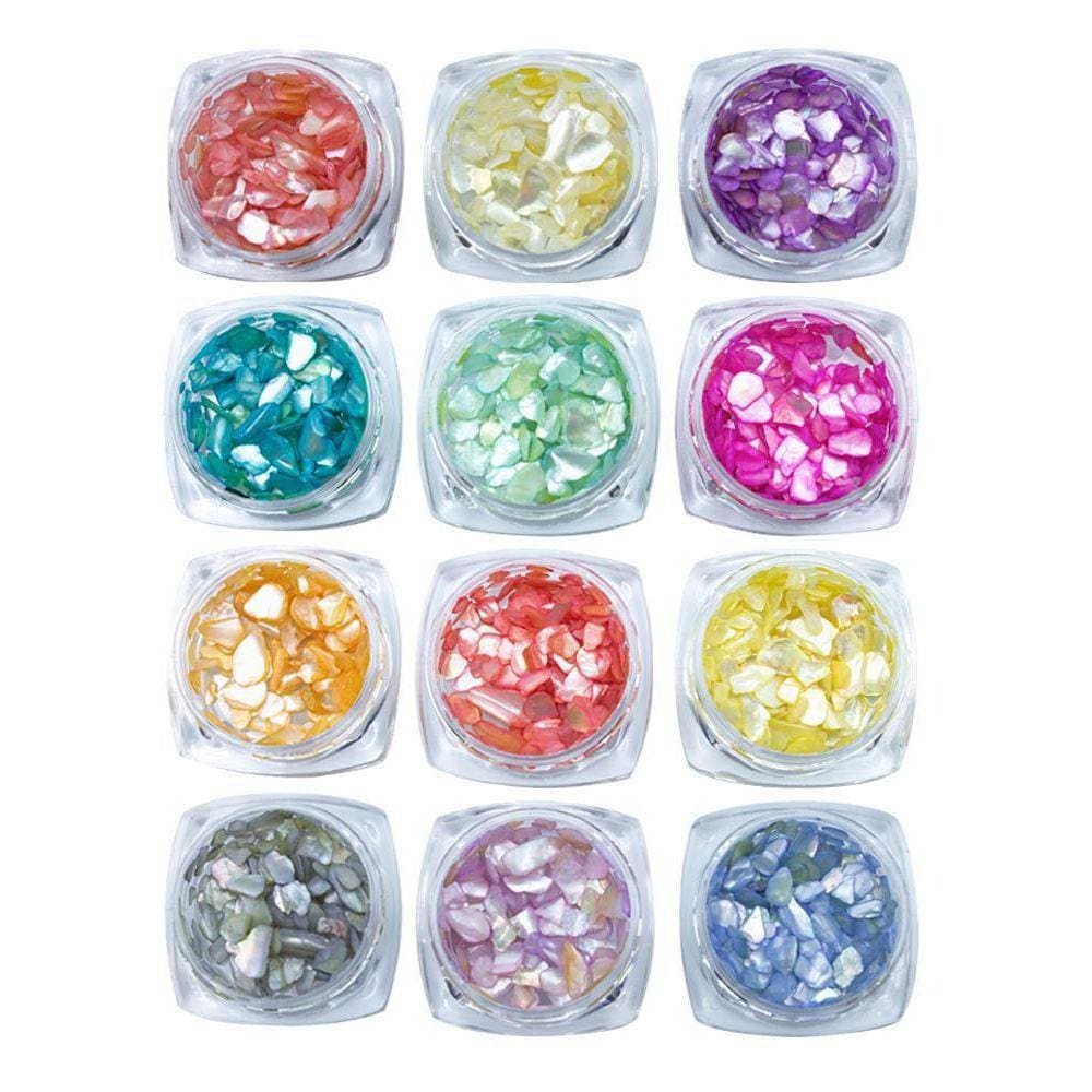 Kit 12 Madrepérola Encapsulamento Unhas Gel Acrigel Pequeno