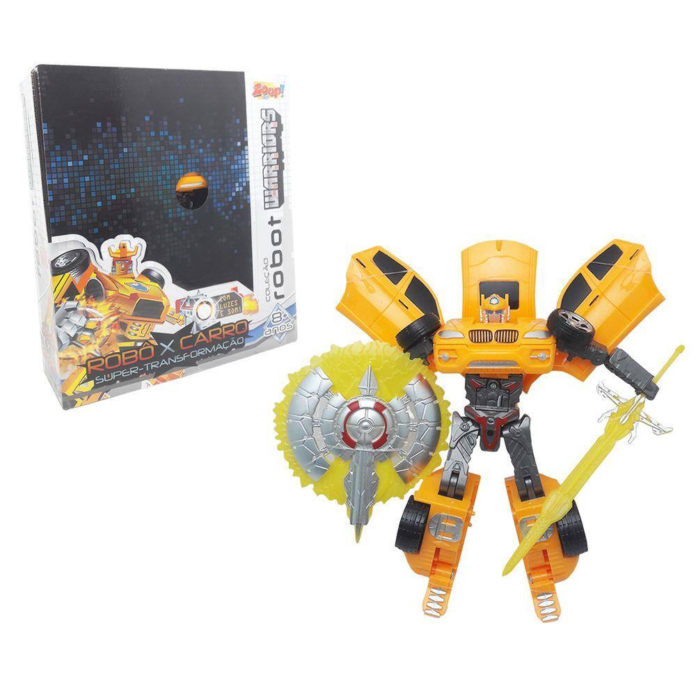 Carro Robô Amarelo Super Transformação Som Luz Espada Escudo | Casas Bahia