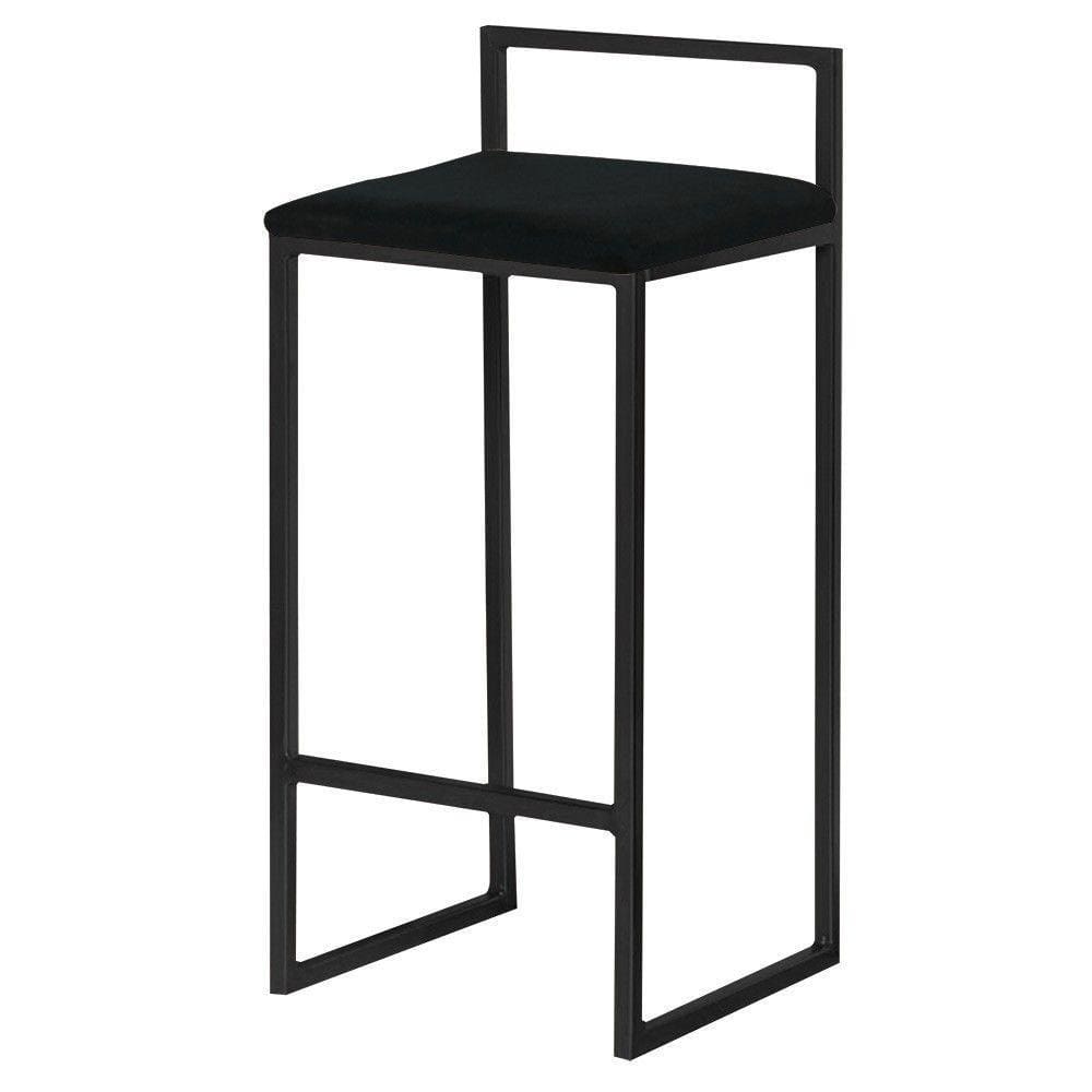Banqueta Decorativa Jasmine Base Preto Suede Preto