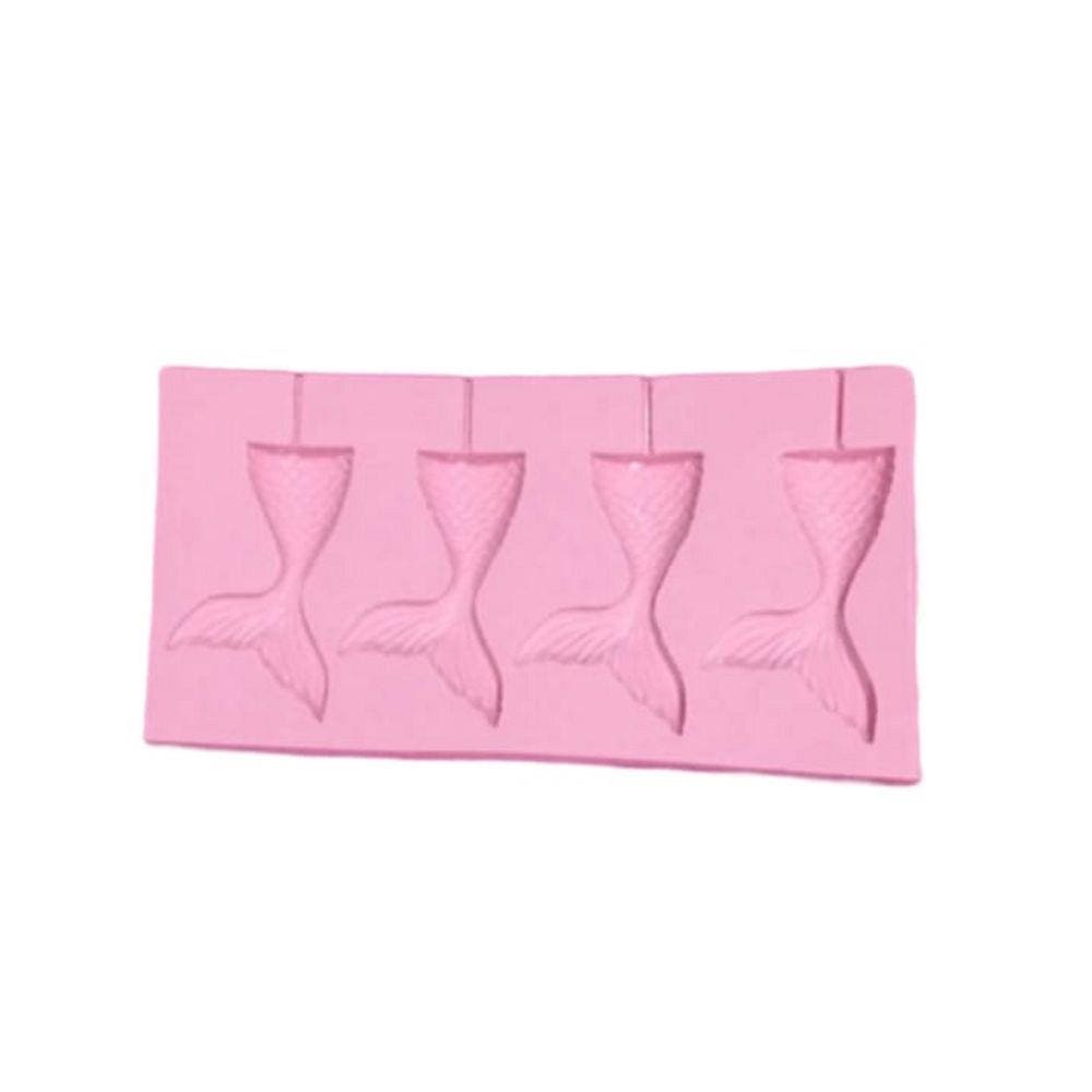 Molde De Silicone Pirulito Cauda De Sereia