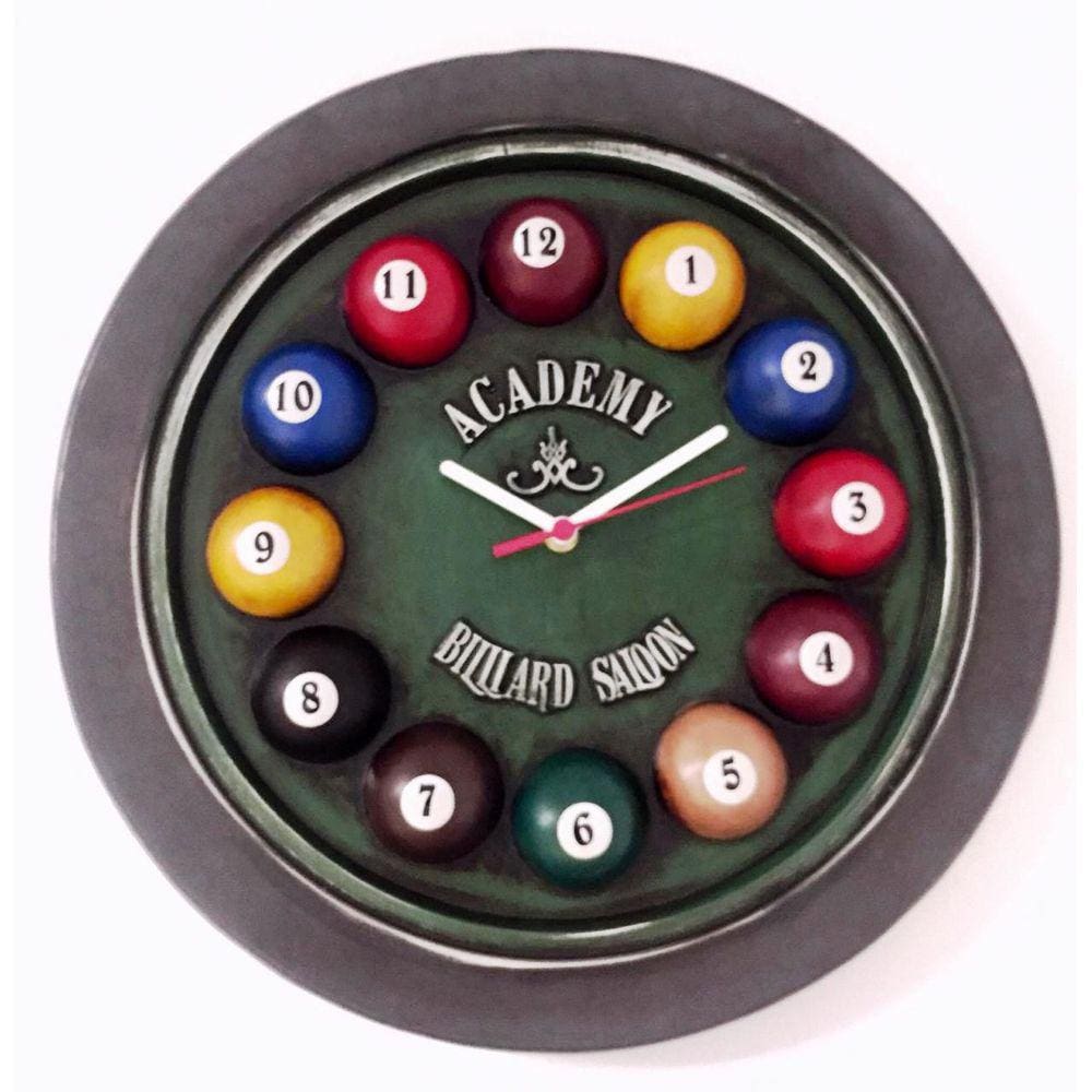 Relógio De Parede Decoração Sinuca - Fabricado No Brasil