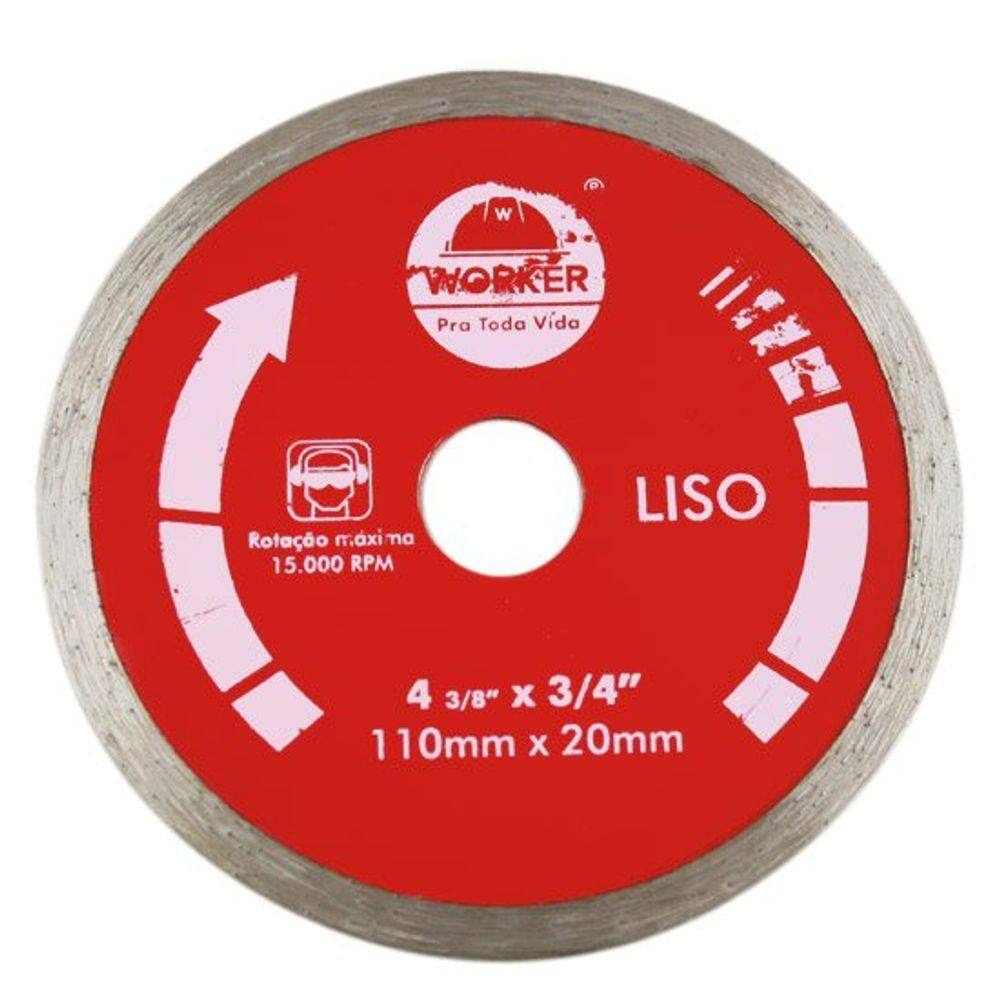Disco Diamantado Liso 110X20mm Lj - Worker