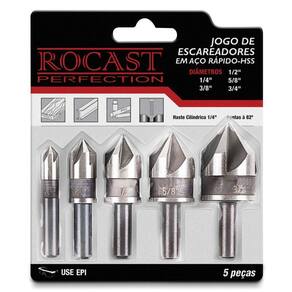 JOGO DE ESCAREADORES 5 PÇS 1/4" A 3/4" ROCAST