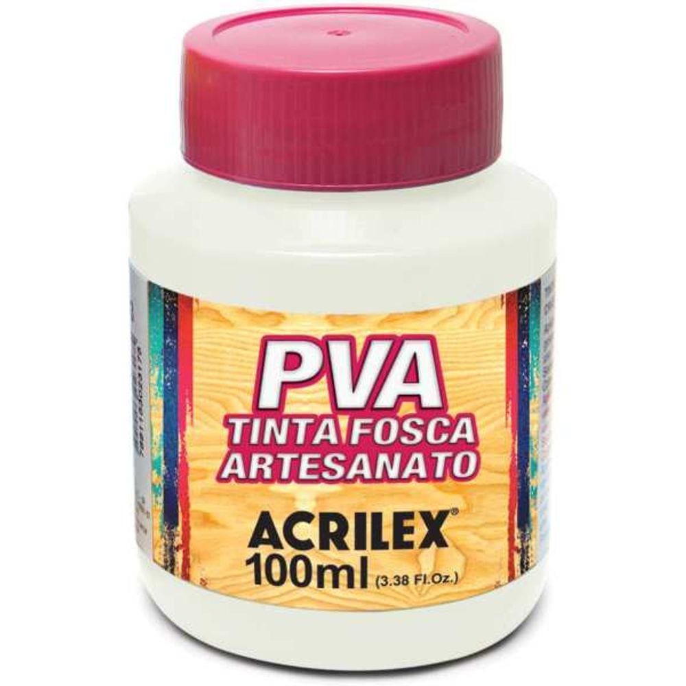 Tinta Pva Fosca Branca 100Ml Para Artesanatos Acrilex