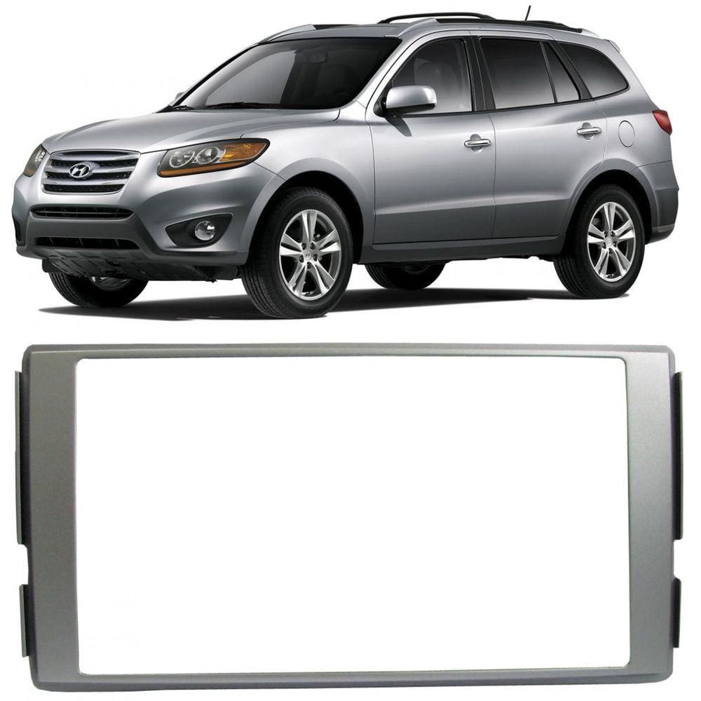 Moldura De Painel 2 Din Hyundai Santa Fé 2006 2007 2008 2009 2010 2011 2012 2013 Para Cd Dvd 2 Dins