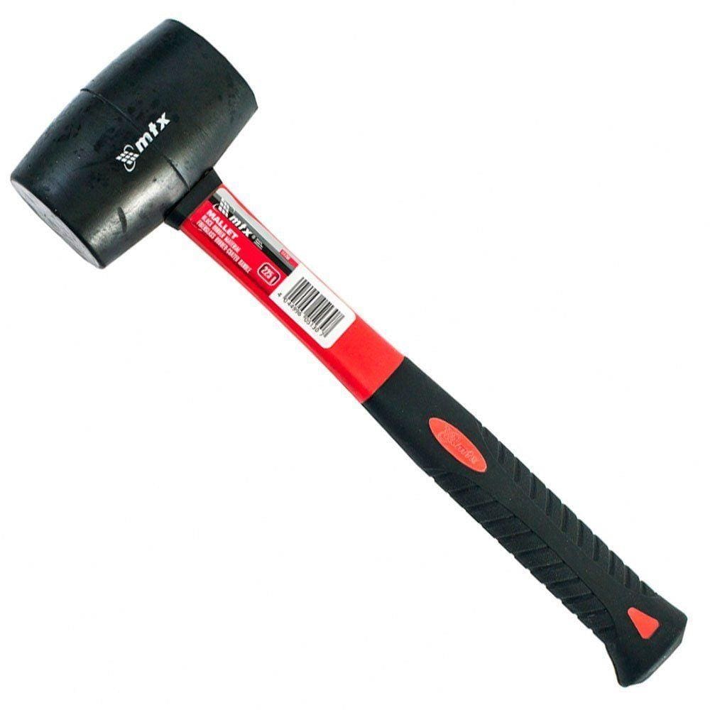 Martelo de Borracha Preta 450g com Cabo de Fibra de Vidro 111859 - MTX