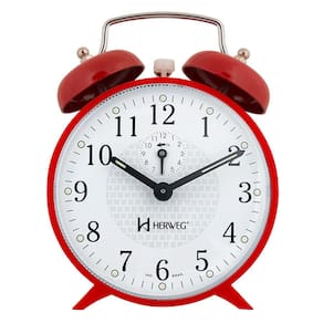 Relógio Despertador a Cordas Campainha Vermelho Herweg