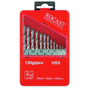 Jogo Brocas Hp Aco Rapido - 1,5 A 6,00Mm 13 Pcs Rocast 5,0159