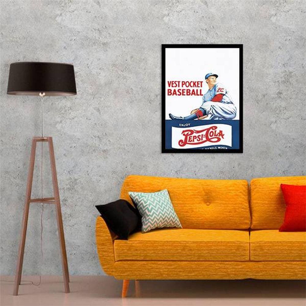 Quadro Decorativo Propaganda Antiga Pepsi Baseball