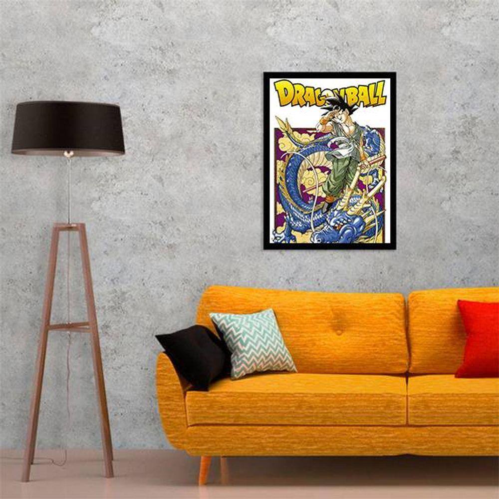 Quadro Dragon Ball Sayajins decorativo Tela em Tecido