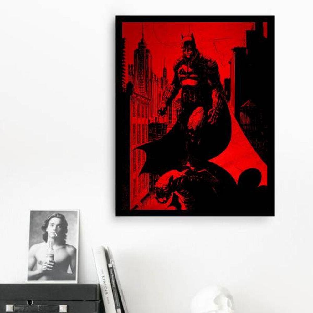 Quadro Decorativo Decorativo Batman Preto e Vermelho