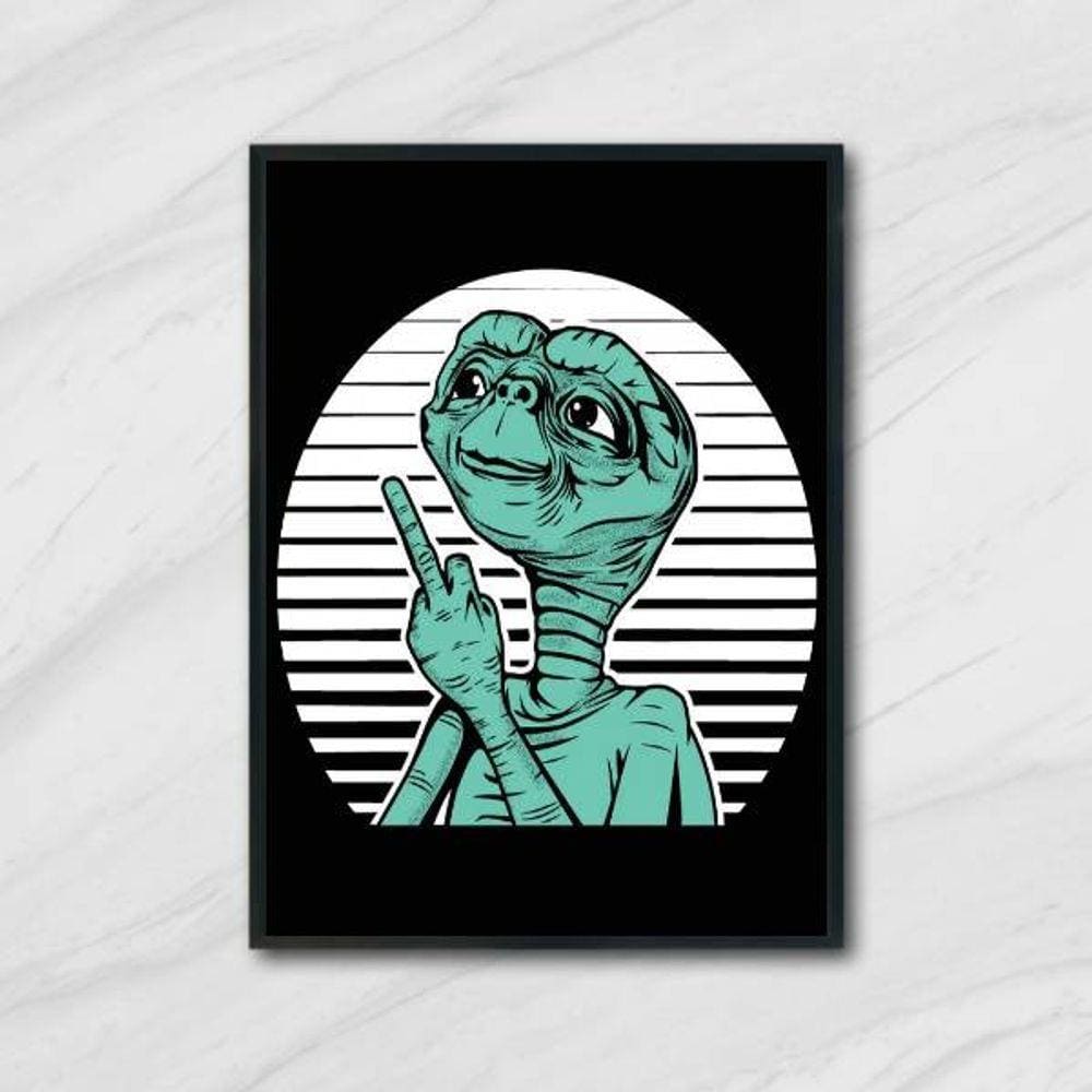 Quadro Decorativo ET Mostrando o Dedo