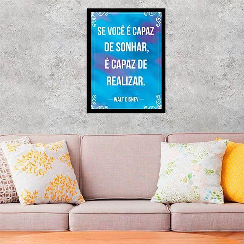 Quadro Decorativo Se Você é Capaz de Sonhar - Walt Disney