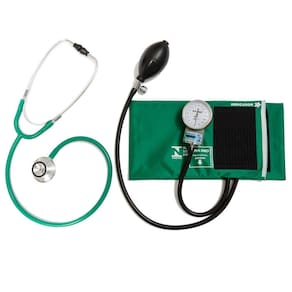 Kit Esfigmomanômetro Verde E Estetoscópio Duosson Cjpa203