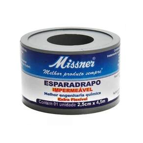 Esparadrapo Impermeável 2,5cm X 4,5m Branco Kit C/6 Missner