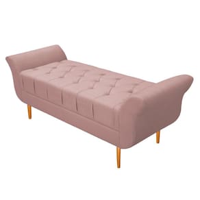 Recamier Estofado Ari 195cm King Size Suede Rosê