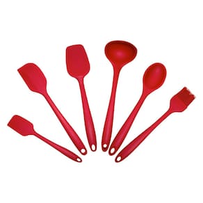 Jogo de Utensílios 6 peças em Silicone Vermelho - Casambiente