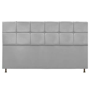 Cabeceira Estofada Damares 195 Cm King Size com Botonê Cinza