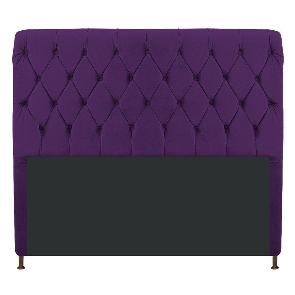 Cabeceira Estofada Cristal 160cm Queen Size Roxo