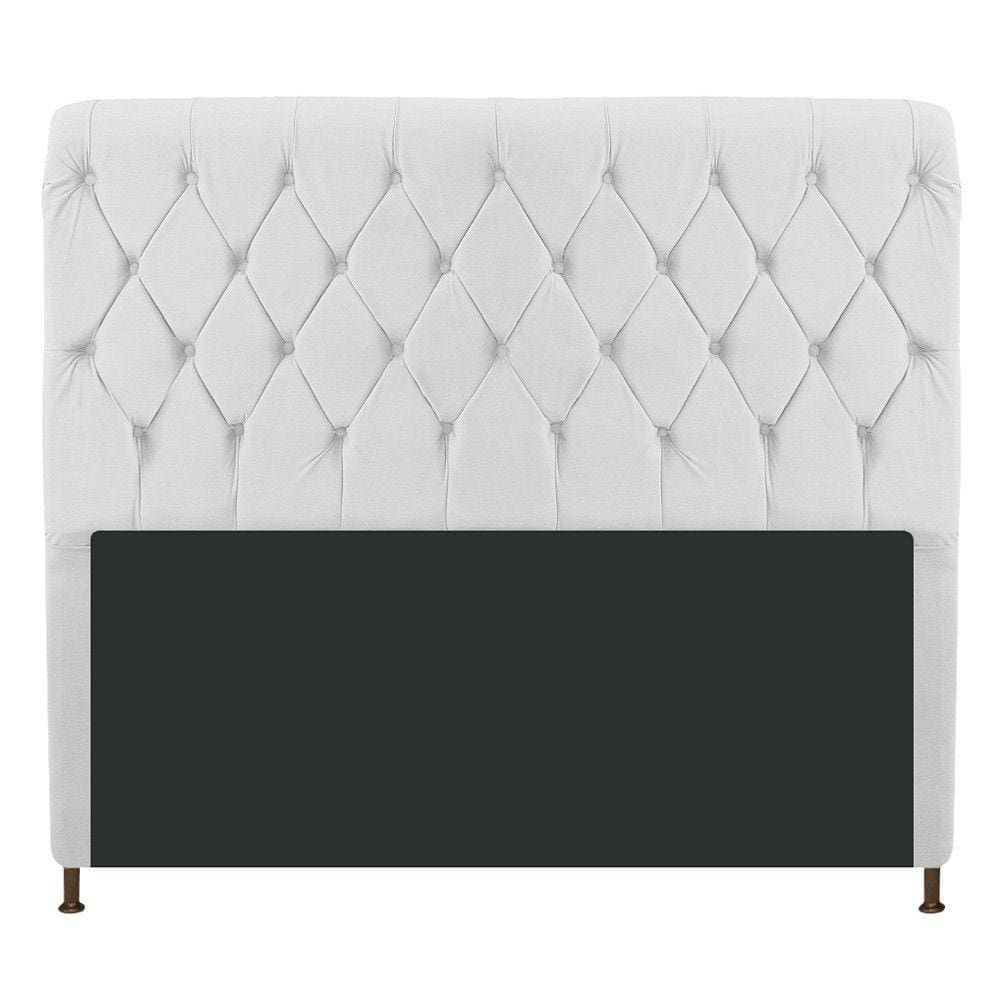 Cabeceira Estofada Cristal 140cm Casal Branco