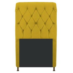 Cabeceira Estofada Cristal 100 Cm Solteiro Suede Amarelo