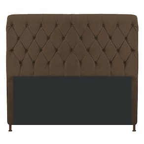 Cabeceira Estofada Cristal 140cm Casal Marrom