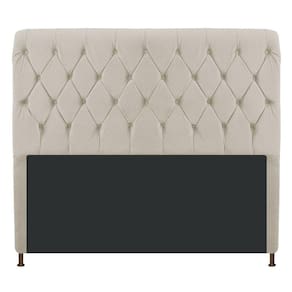 Cabeceira Estofada Cristal 160cm Queen Size Bege