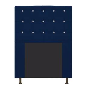 Cabeceira Estofada Dama 90 Cm Solteiro Suede Azul Marinho
