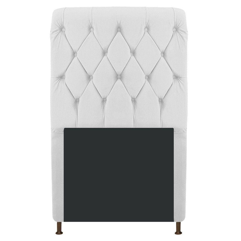 Cabeceira Estofada Cristal 100 Cm Solteiro Branco