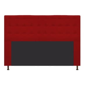 Cabeceira Estofada Dama 195 Cm King Size com Botonê Vermelho