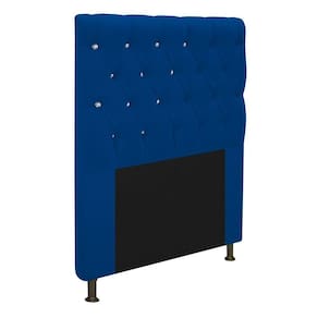 Cabeceira Estofada Cristal 90cm Solteiro Azul Marinho