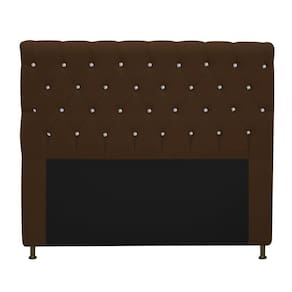 Cabeceira Estofada Cristal 195cm King Size Marrom