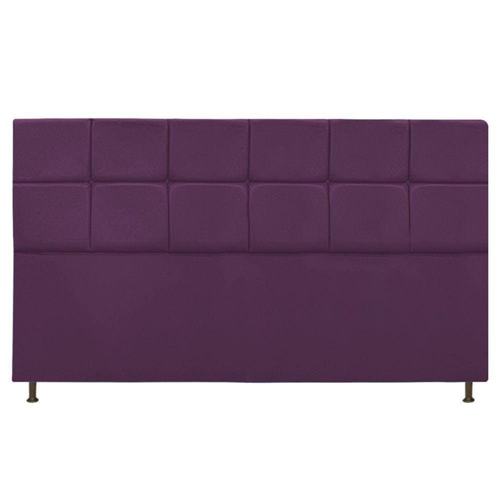 Cabeceira Estofada Damares 195 Cm King Size com Botonê Roxo