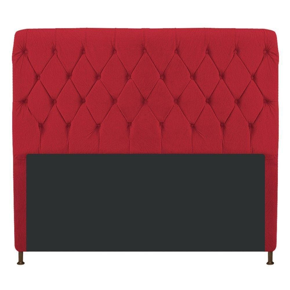 Cabeceira Estofada Cristal 160cm Queen Size Vermelho