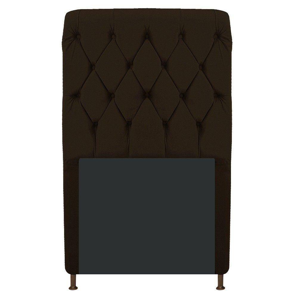 Cabeceira Estofada Cristal 100cm Solteiro Marrom
