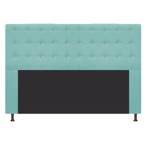 Cabeceira Estofada Dama 140 Cm Casal Suede Azul Tiffany