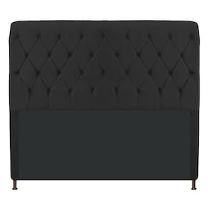 Cabeceira Estofada Cristal 160cm Queen Size Preto