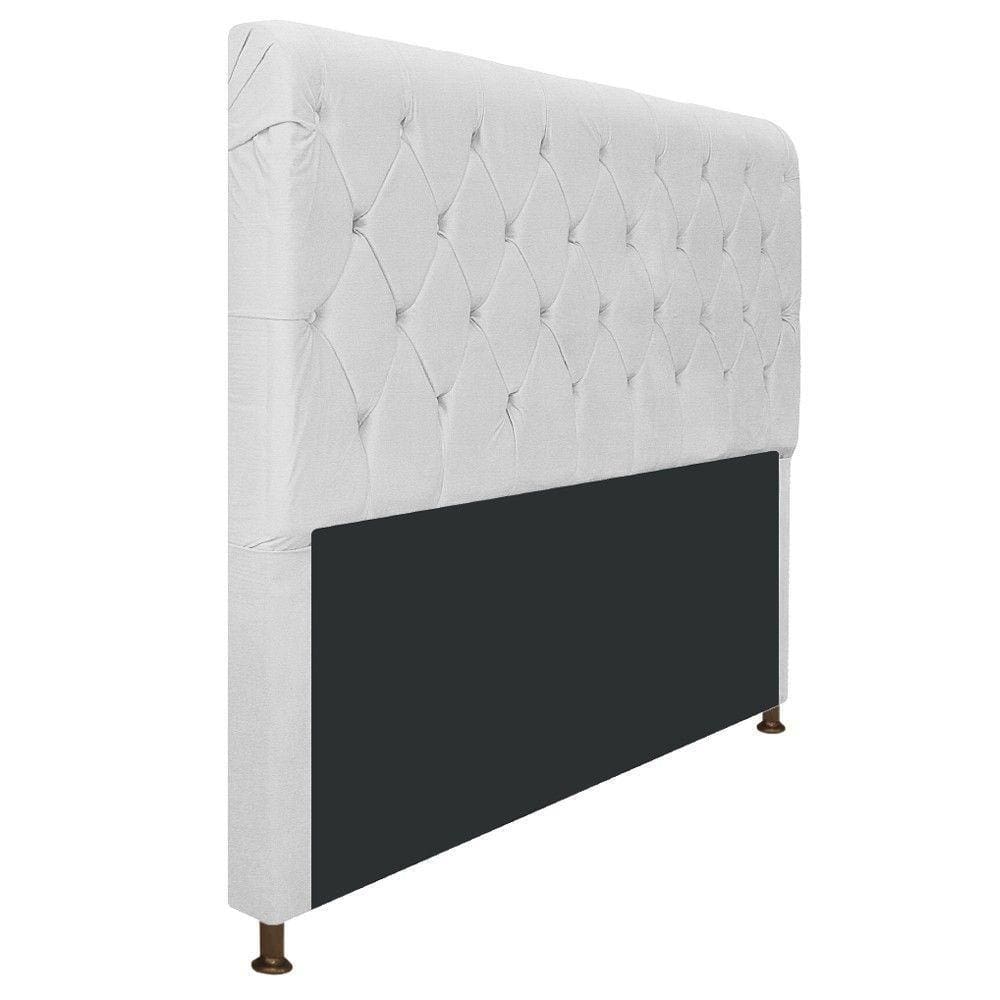 Cabeceira Estofada Cristal 195cm King Size Branco