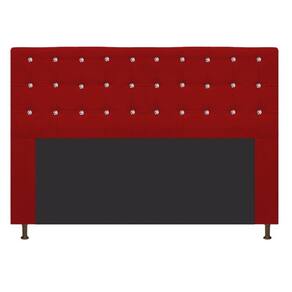 Cabeceira Estofada Dama 140 Cm Casal com Strass Vermelho