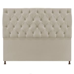 Cabeceira Sofia 160cm Queen Size Suede Bege