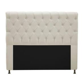 Cabeceira Estofada Cristal 195cm King Size Bege